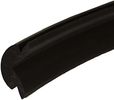 TACO METALS Vinyl Rub Rail Insert, 1/2 x 1, 50 ft, Black