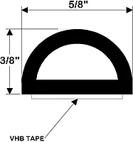 TACO Metals Taco Marine V30-0109B10-1 Weather Seal Tape - 3/8" x 5/8" x 10', Black