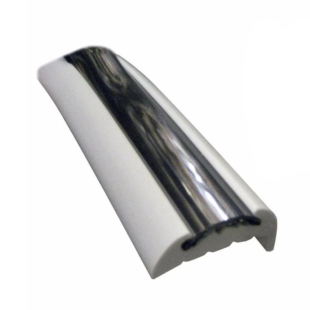 TACO Semi-Rigid Rub Rail Kit - White w/Flex Chrome Insert - 70'
