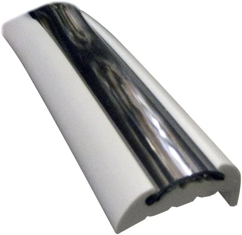 TACO Semi-Rigid Rub Rail Kit - White w/Flex Chrome Insert - 70'