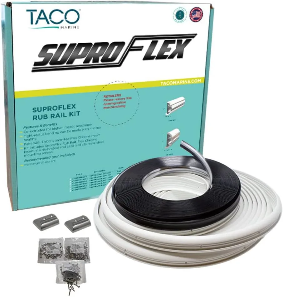 TACO Marine V11-9990WCM80-2 SuproFlex Rub Rail Kit - 80' x 2" x 29/32", Frosty White