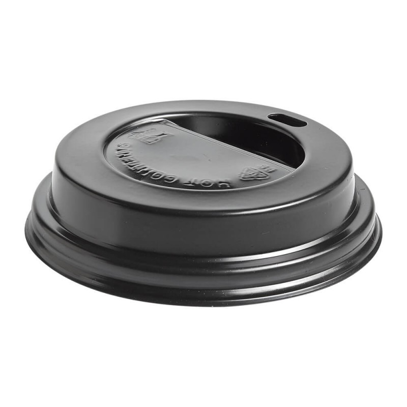 Tapadera Negra para Vaso de Cafe 12/16/20oz  ristra 50 unds