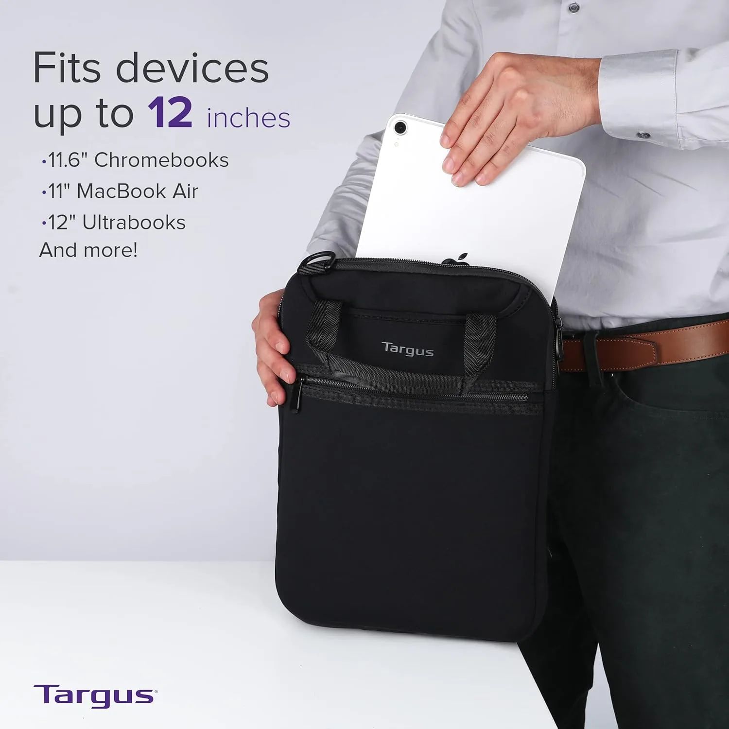 Targus 12” Vertical Slipcase with Hideaway Handles - TSS912 Slipcase 12 inch