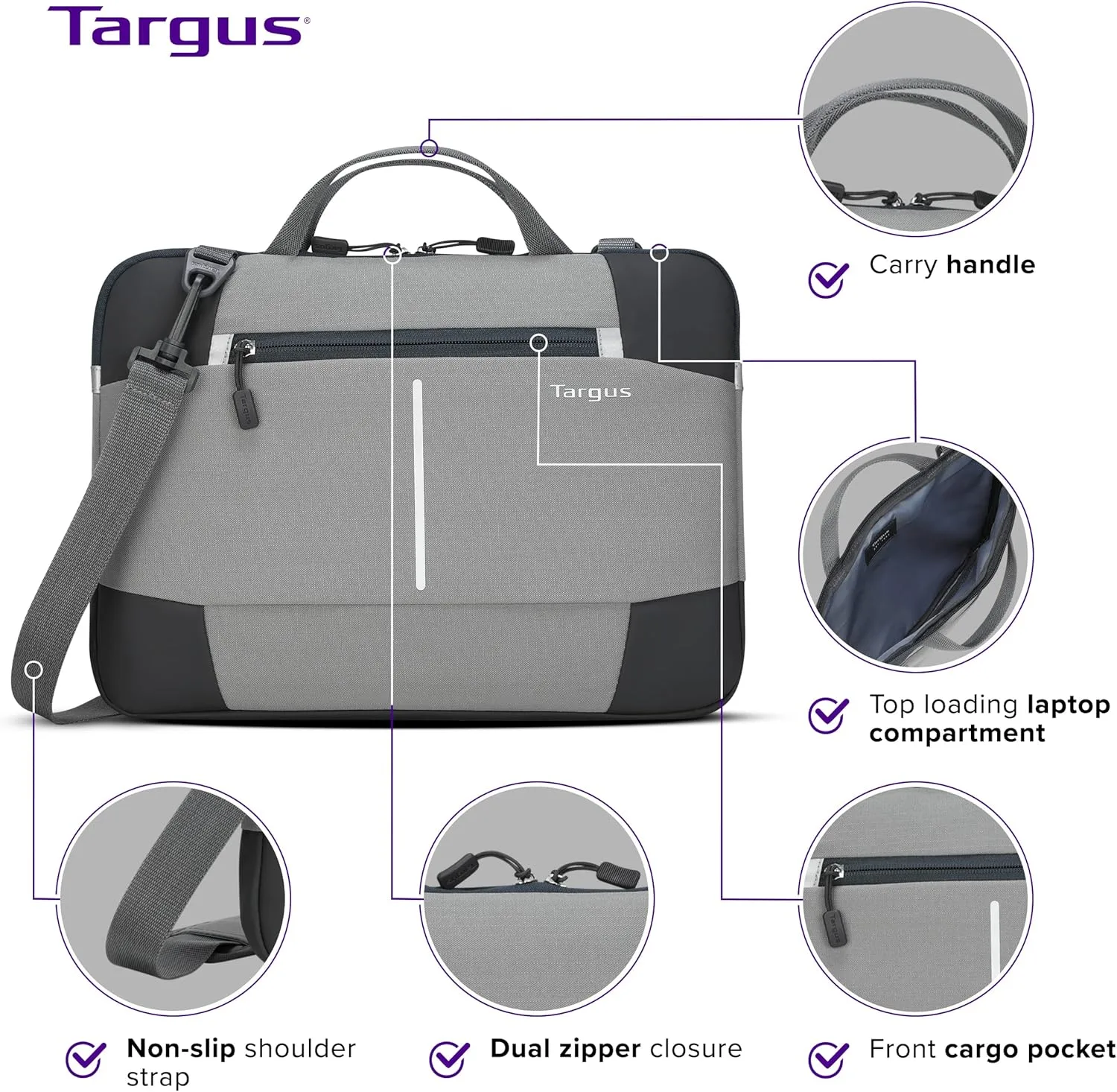 Targus 13.3in Bex II Slipcase Gray Laptop Sleeve TSS92204