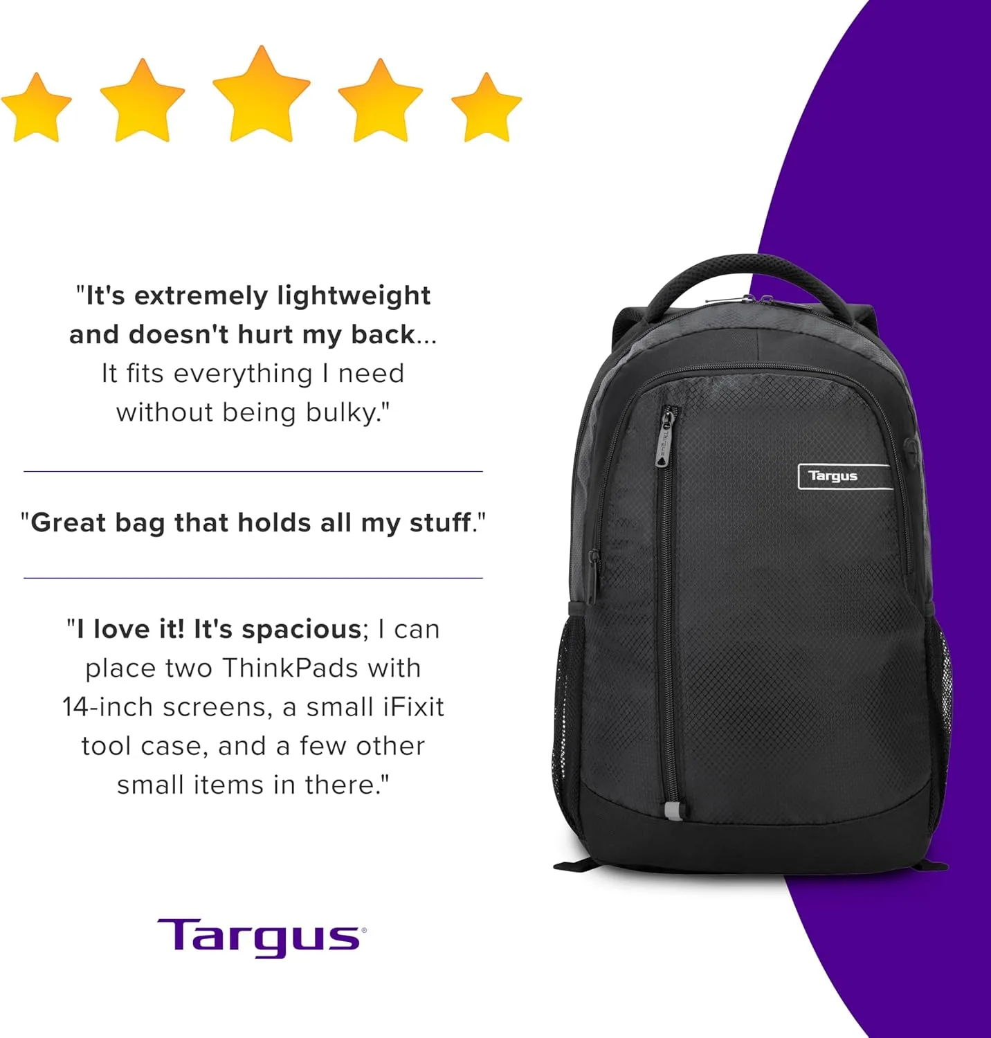 Targus Sport Laptop Backpack, Black - Fits 15.6"