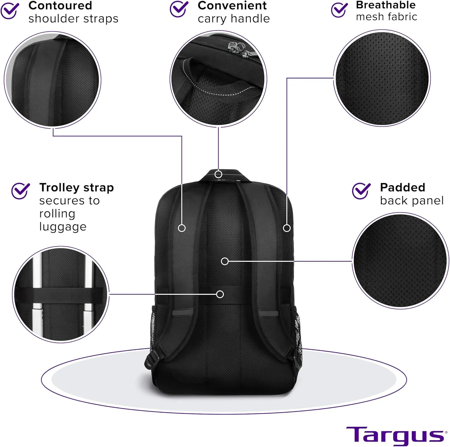 Targus 17 Inch Classic Laptop Backpack - Fits Most Laptops up to 17", Padded Travel Backpack for Business Commuters, College, and Travel (TBB944GL)
