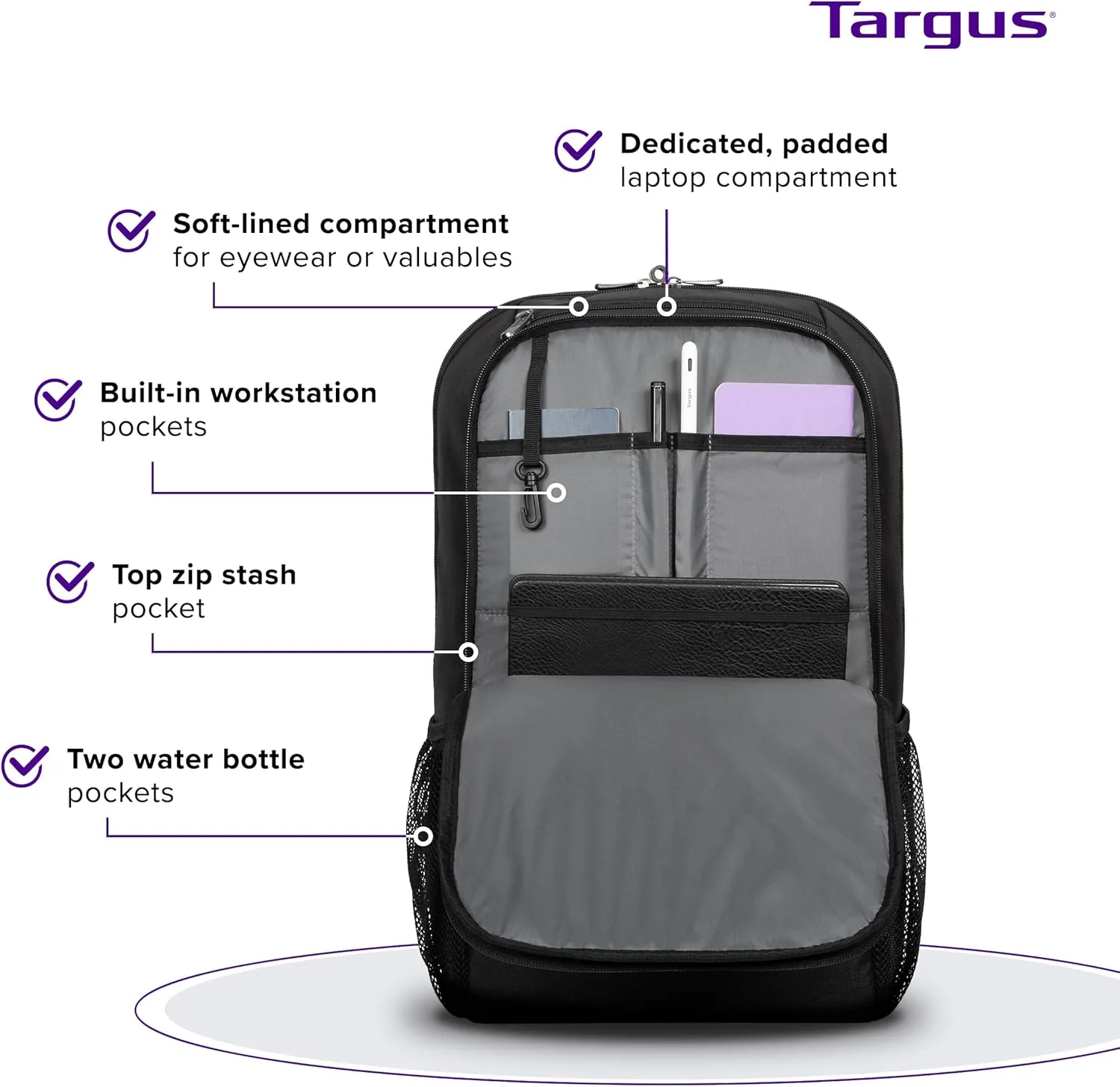 Targus 17 Inch Classic Laptop Backpack - Fits Most Laptops up to 17", Padded Travel Backpack for Business Commuters, College, and Travel (TBB944GL)
