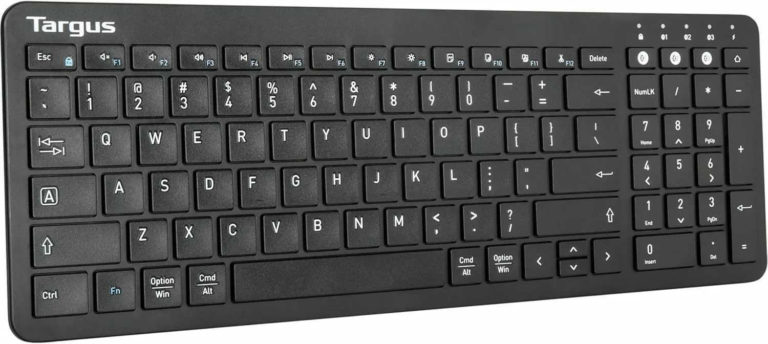 Targus Midsize Multi-Device Bluetooth Keyboard and Mouse Bundle - Compatible with Chrome OS, Windows, macOS, iOS, and Android (AKM619AMUS)