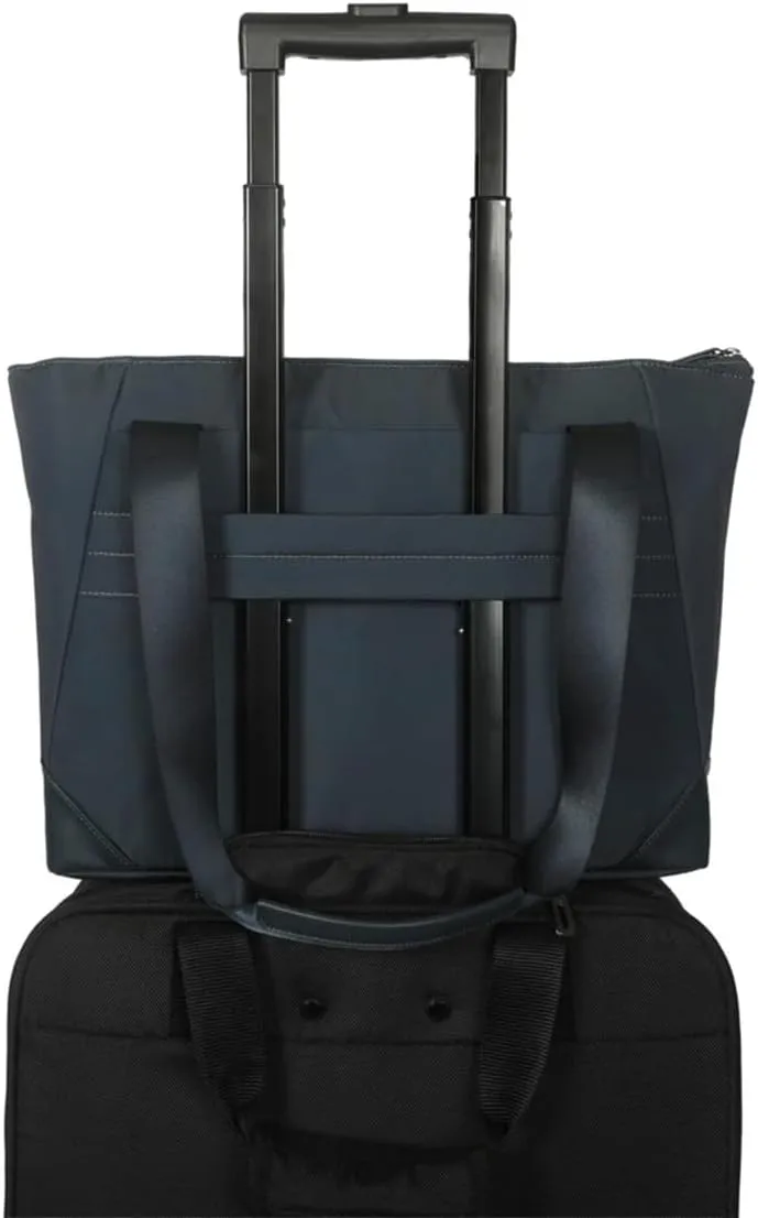 Targus Avila Tote Bag for Women, Fits 15–16” Laptops – Stylish Work Tote, Recycled Material, Water-Resistant, Zippered Pockets, Trolley Strap, Midnight, TBA00102GL