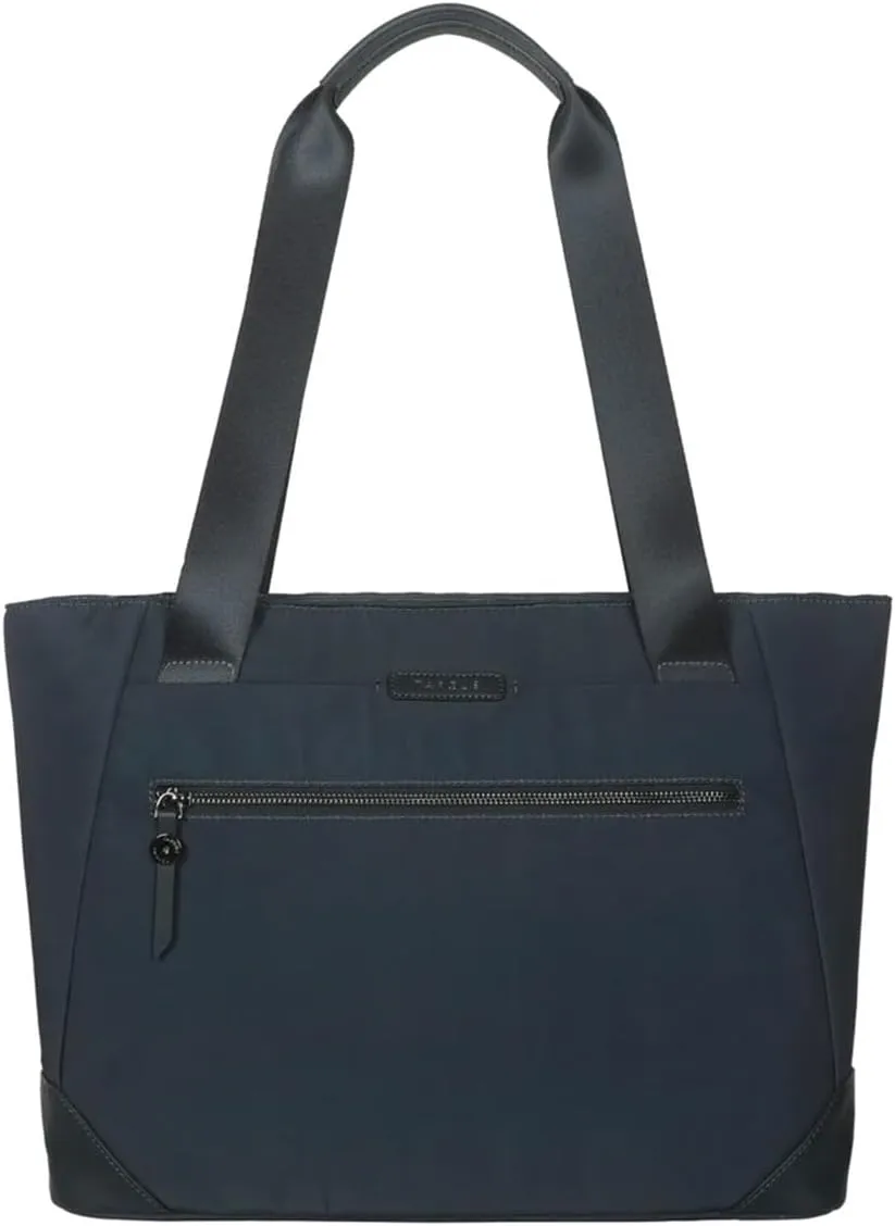 Targus Avila Tote Bag for Women, Fits 15–16” Laptops – Stylish Work Tote, Recycled Material, Water-Resistant, Zippered Pockets, Trolley Strap, Midnight, TBA00102GL
