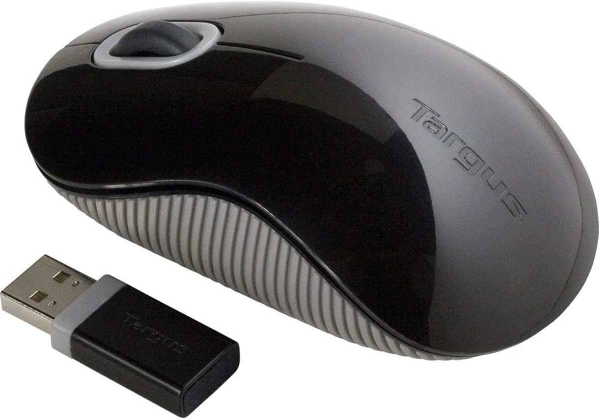 Targus Wireless Mouse with Blue Trace Technology for Tracking, Includes Micro USB Receiver and 2 Batteries