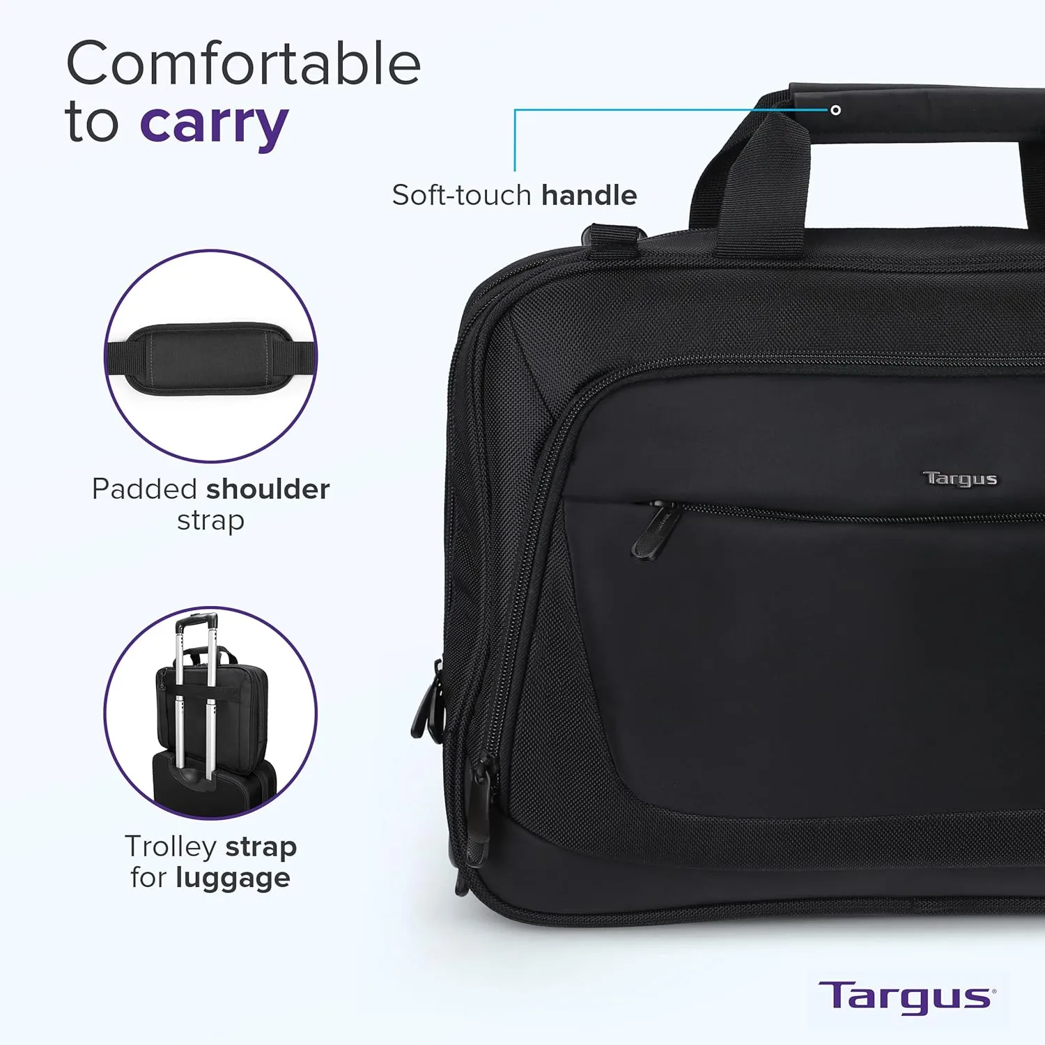 Targus CityLite Laptop Briefcase Shoulder Messenger Bag for 15.6-Inch Laptop, Black (TBT053US) 15.6 inch