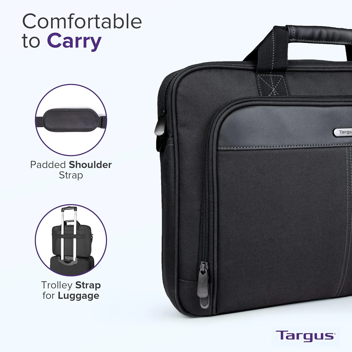 Targus unisex-adult Slim Briefcase With Crossbody Shoulder Bag 16 inch Black
