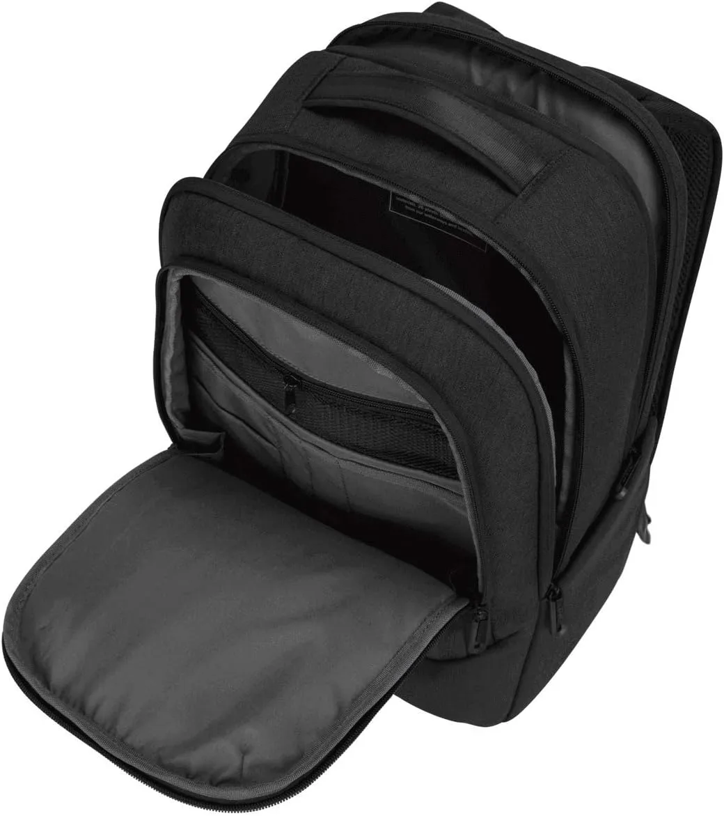 Targus 15.6" Cypress Hero Backpack with EcoSmart, Black - Eco-Friendly Laptop Backpack Designed for Business Travelers, Work