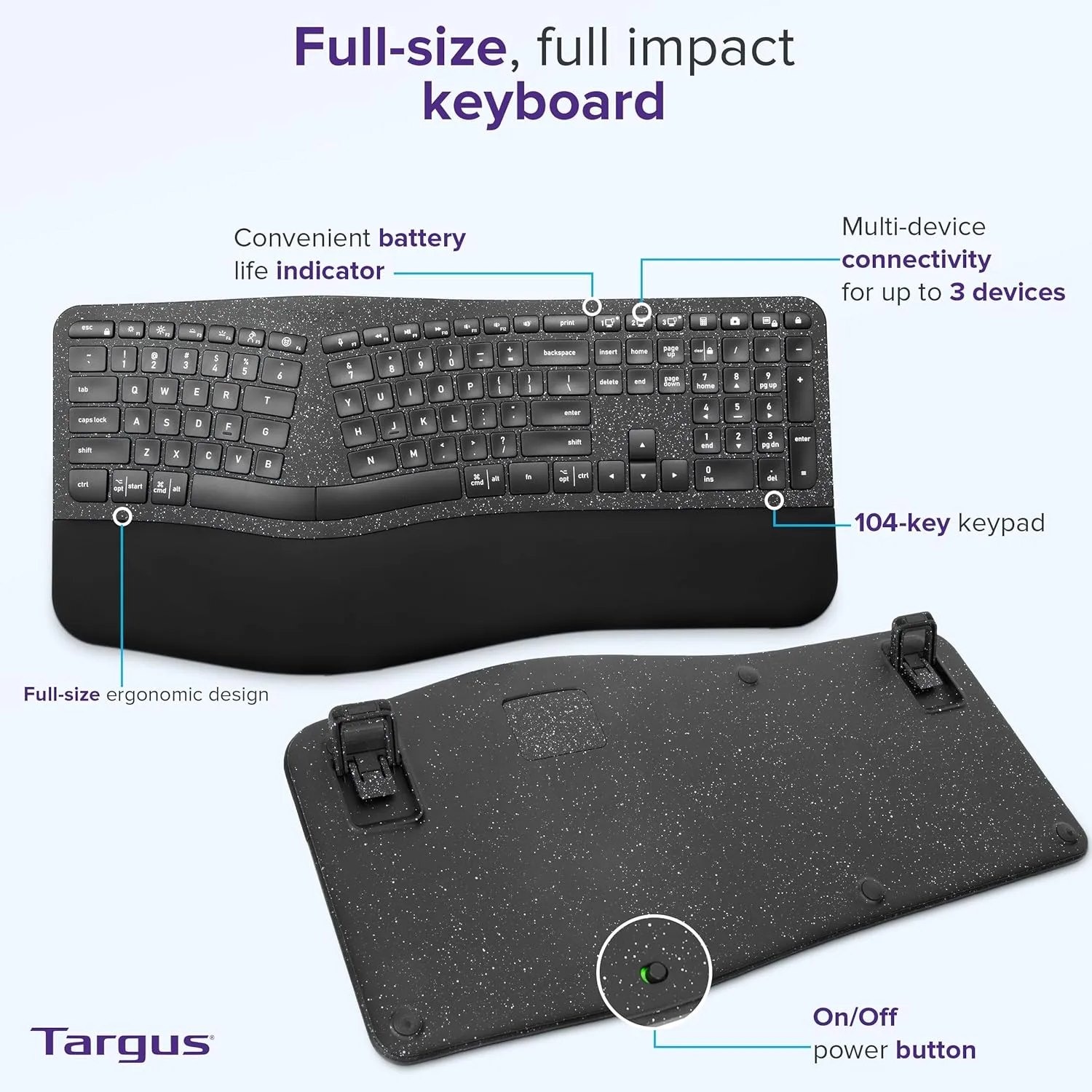 Targus Full-Size Sustainable EcoSmart Bluetooth Keyboard