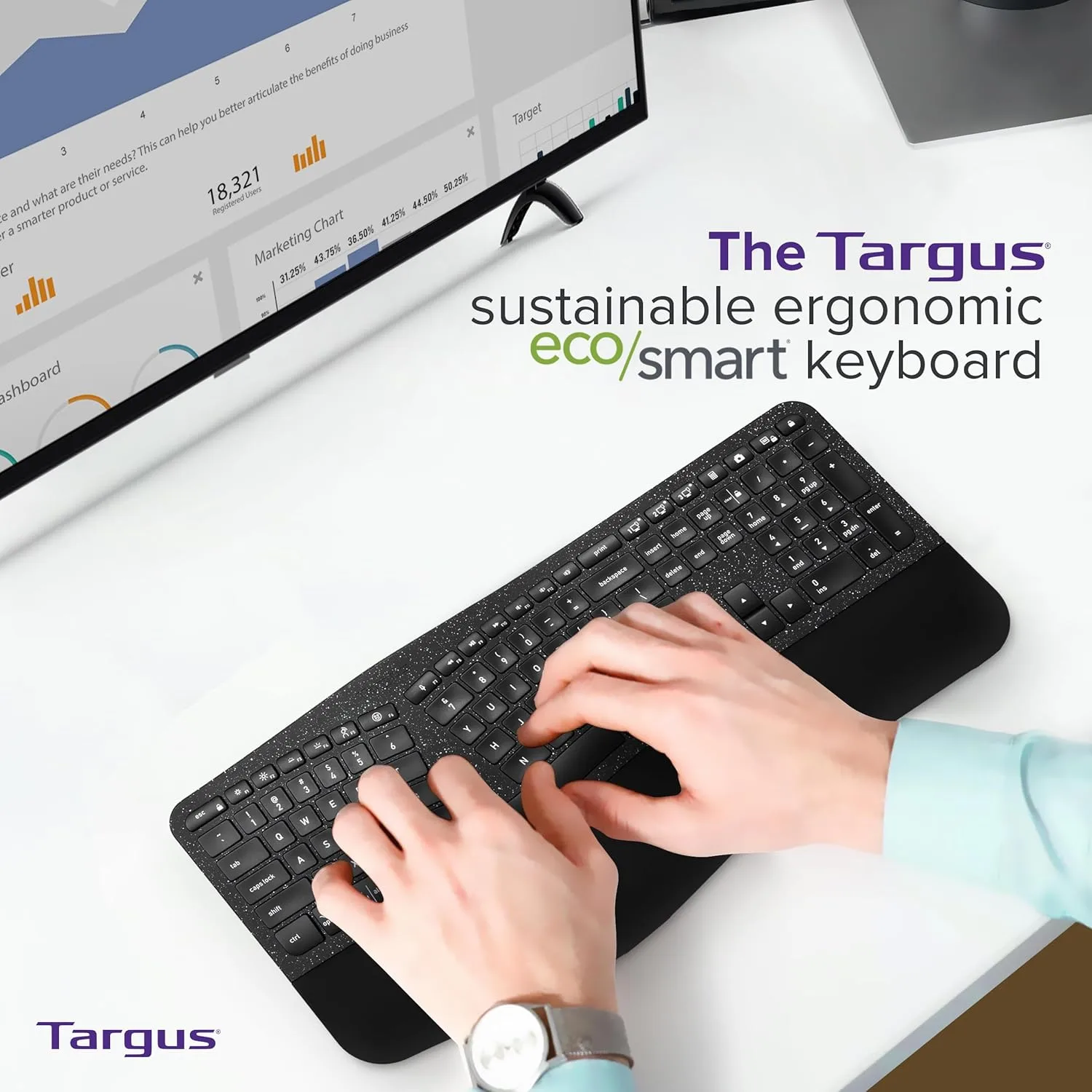Targus Full-Size Sustainable EcoSmart Bluetooth Keyboard