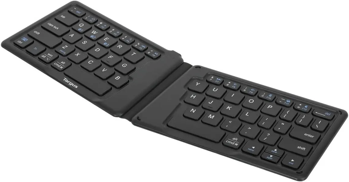 Targus Ergonomic Foldable Bluetooth Antimicrobial Keyboard, Compact, Black (AKF003US)