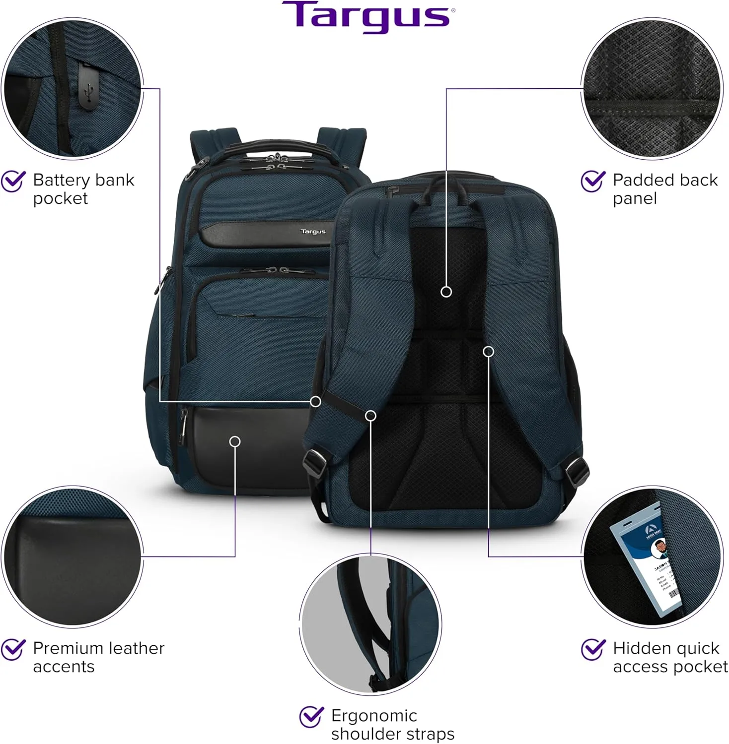 TARGUS HeritageLuxe Laptop Backpack with SafeSling Protection