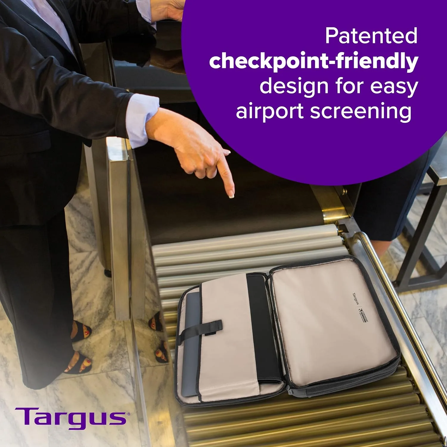 Targus Mobile Elite Laptop Bag for 15.6-inch Laptops, TSA Checkpoint-Friendly Design, Messenger Bag for Men/Women