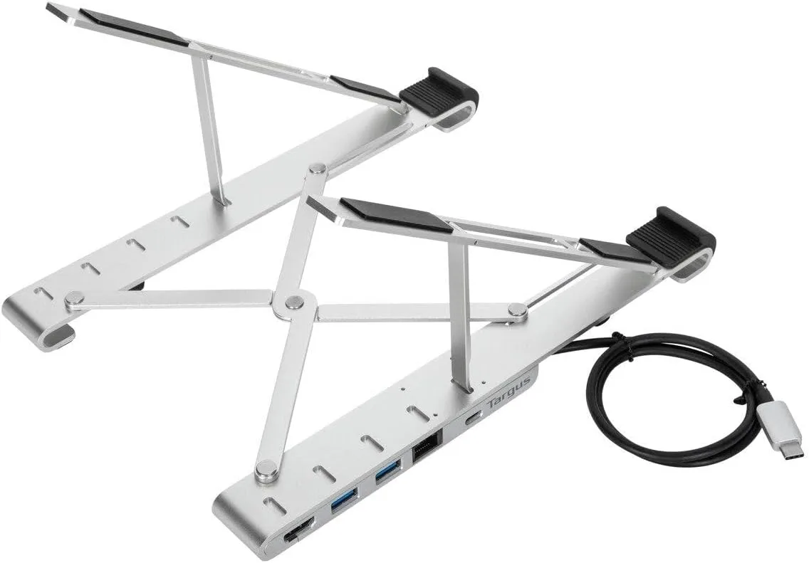 Targus Portable Laptop Stand + Integrated Dock, White (AWU100005GL)