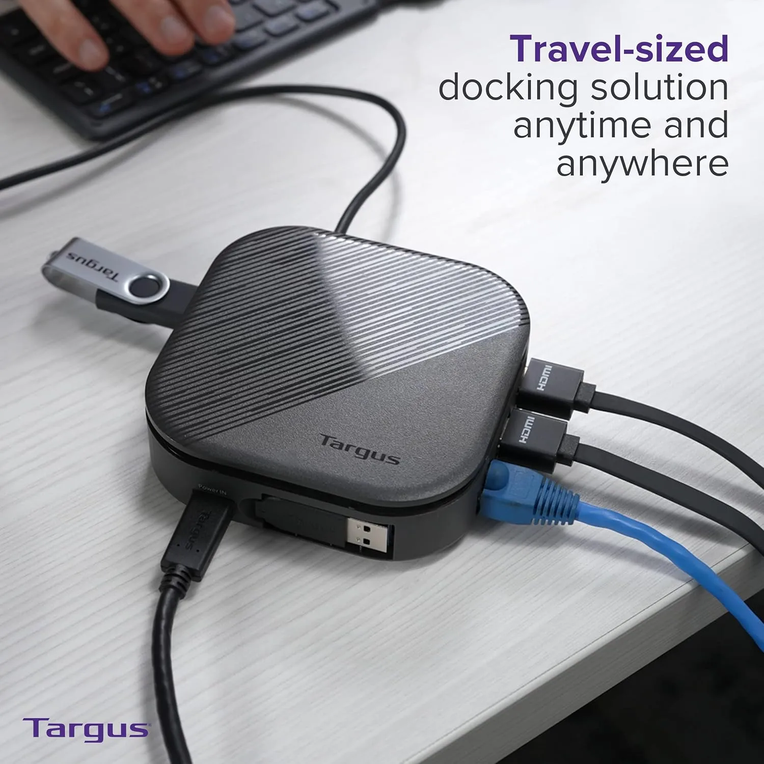 Targus USB-C Universal Dual HD Docking Station with 80W PD Pass-Thru, Docking Station Dual Monitor (HD) or Single Monitor