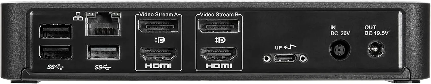 Targus USB C Docking Station Universal DV4K, USB C Laptop Docking Station Dual Monitor 2 HDMI, with Legacy Host Power Kit