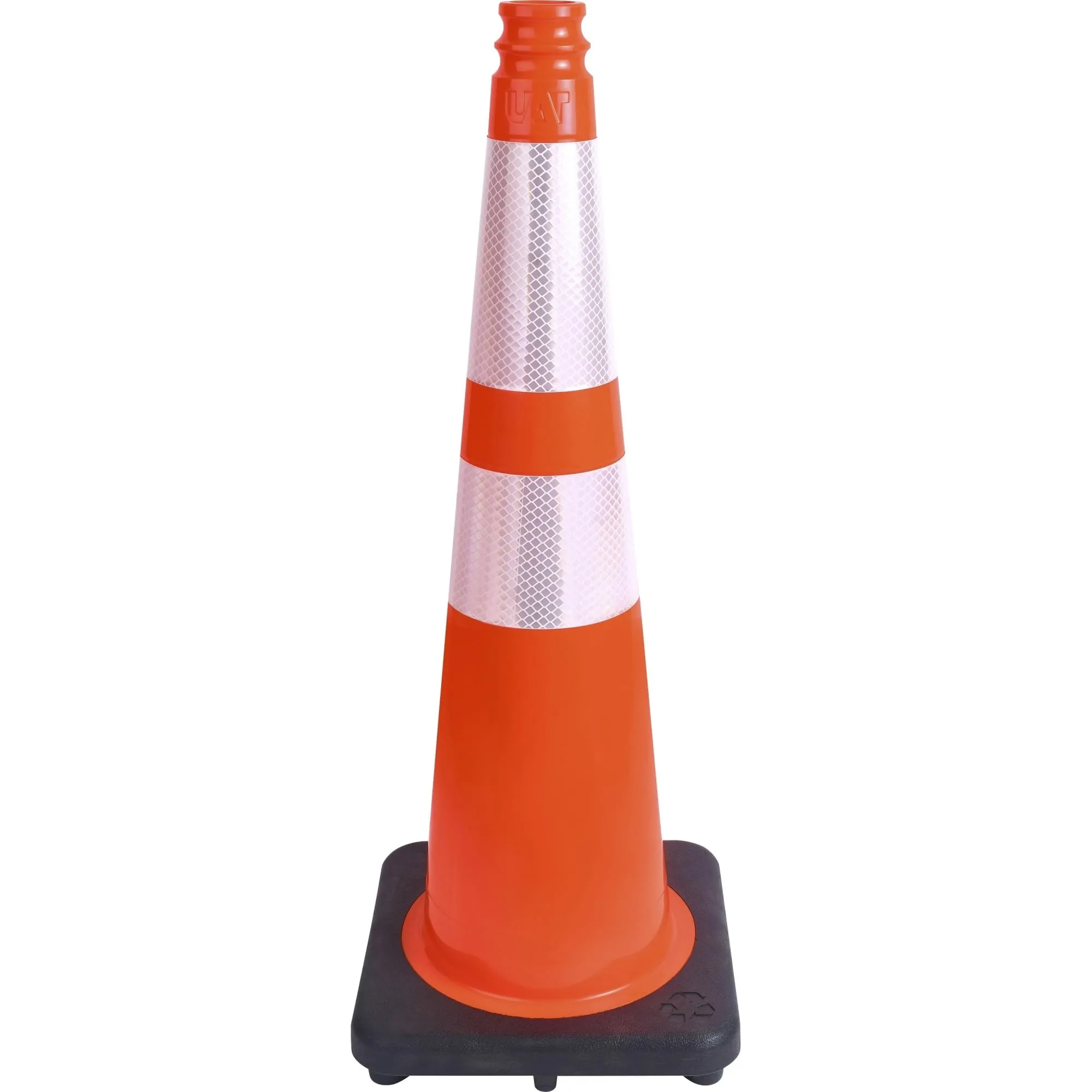 Tatco TCO35500 10.8 x 28 in. Slimline Traffic Cone - Orange/Silver/Black