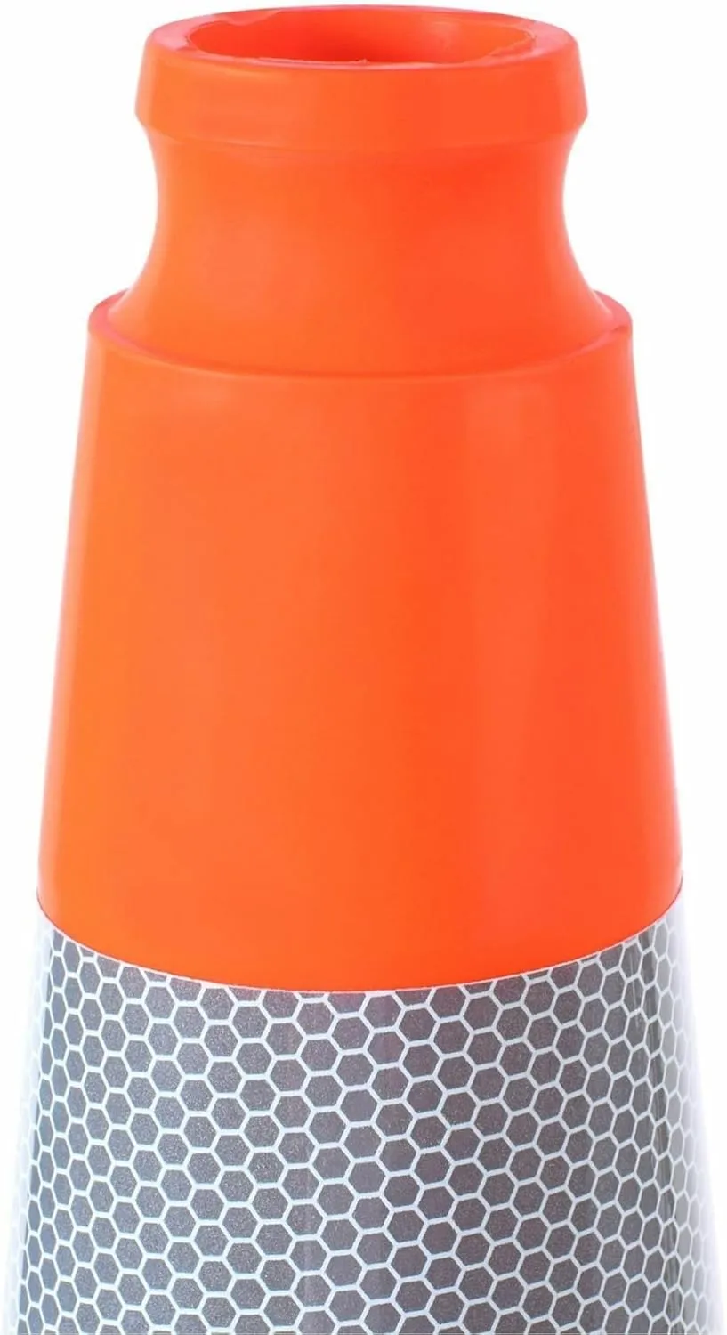 Tatco TCO35500 10.8 x 28 in. Slimline Traffic Cone - Orange/Silver/Black