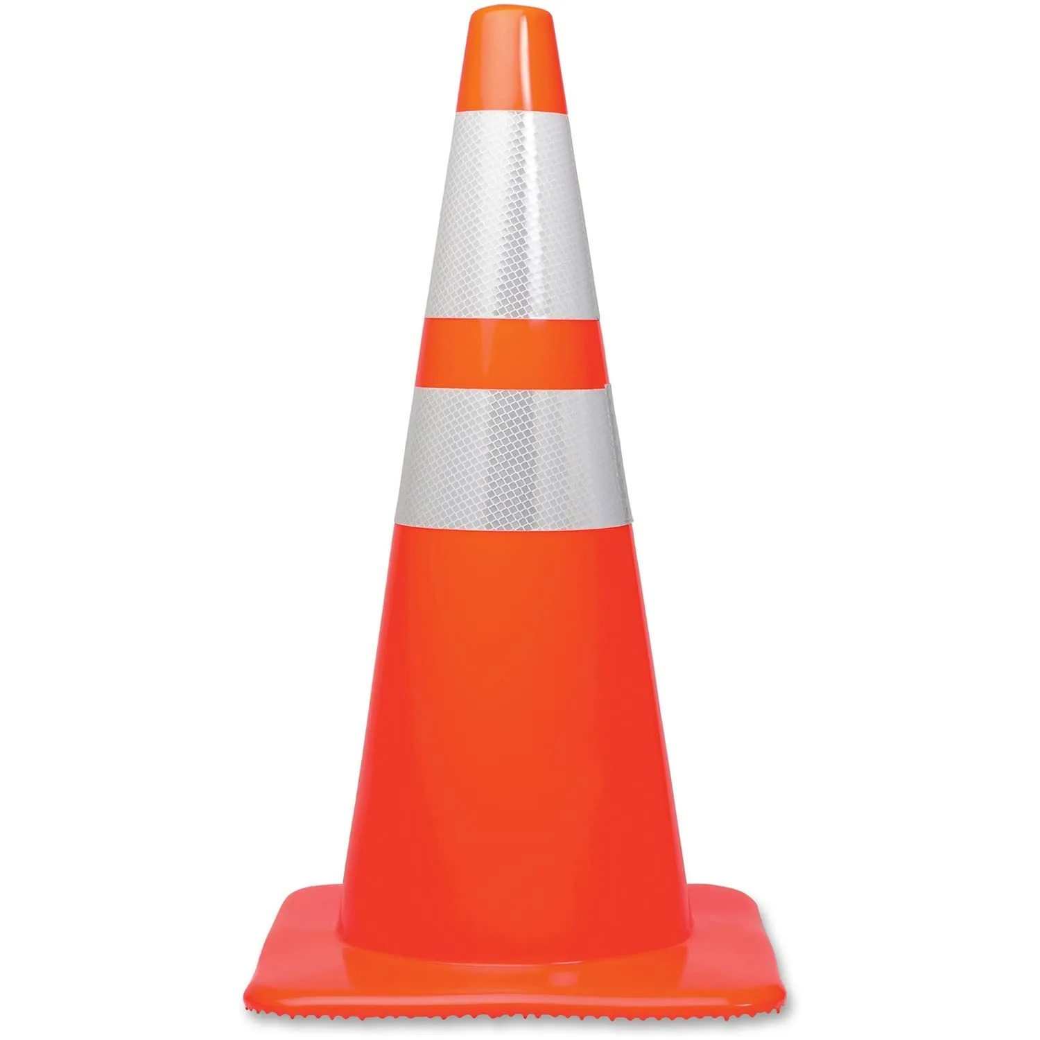 Tatco 28" Traffic Cone - 28" Height, Stackable, Sturdy, Orange/Silver