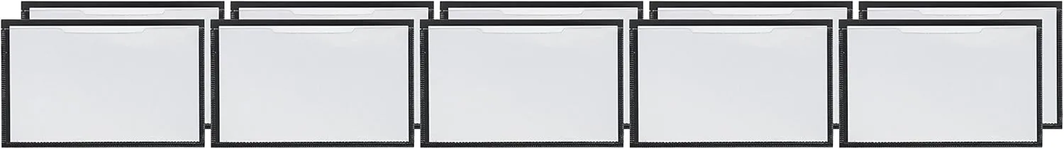 Tatco Magnetic Label Holder - 3.4 x 5.4 in - Vinyl - Pack of 10 - Black (TCO29300)