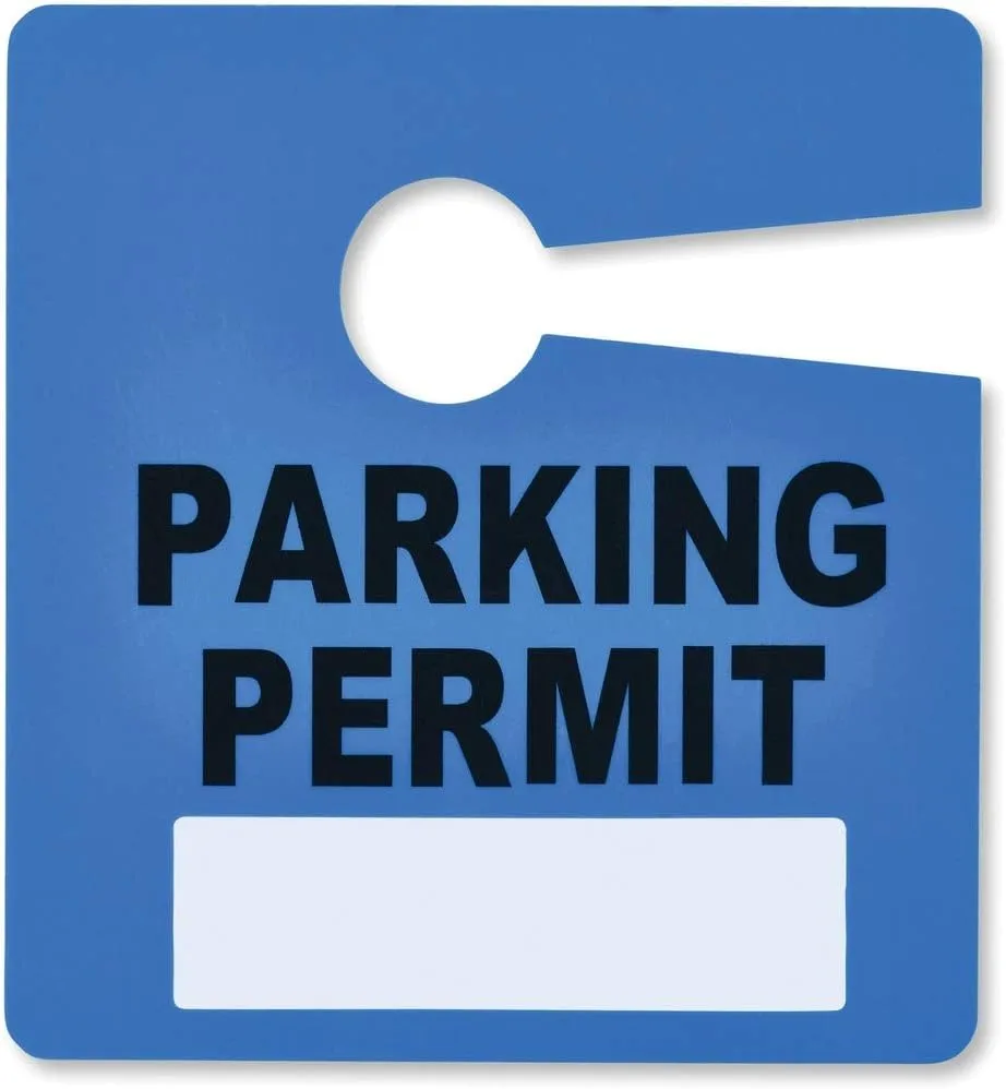 Tatco Information Sign - 50 Pack - 2.8 x 3 in Blue Dry-Erase Parking Permits