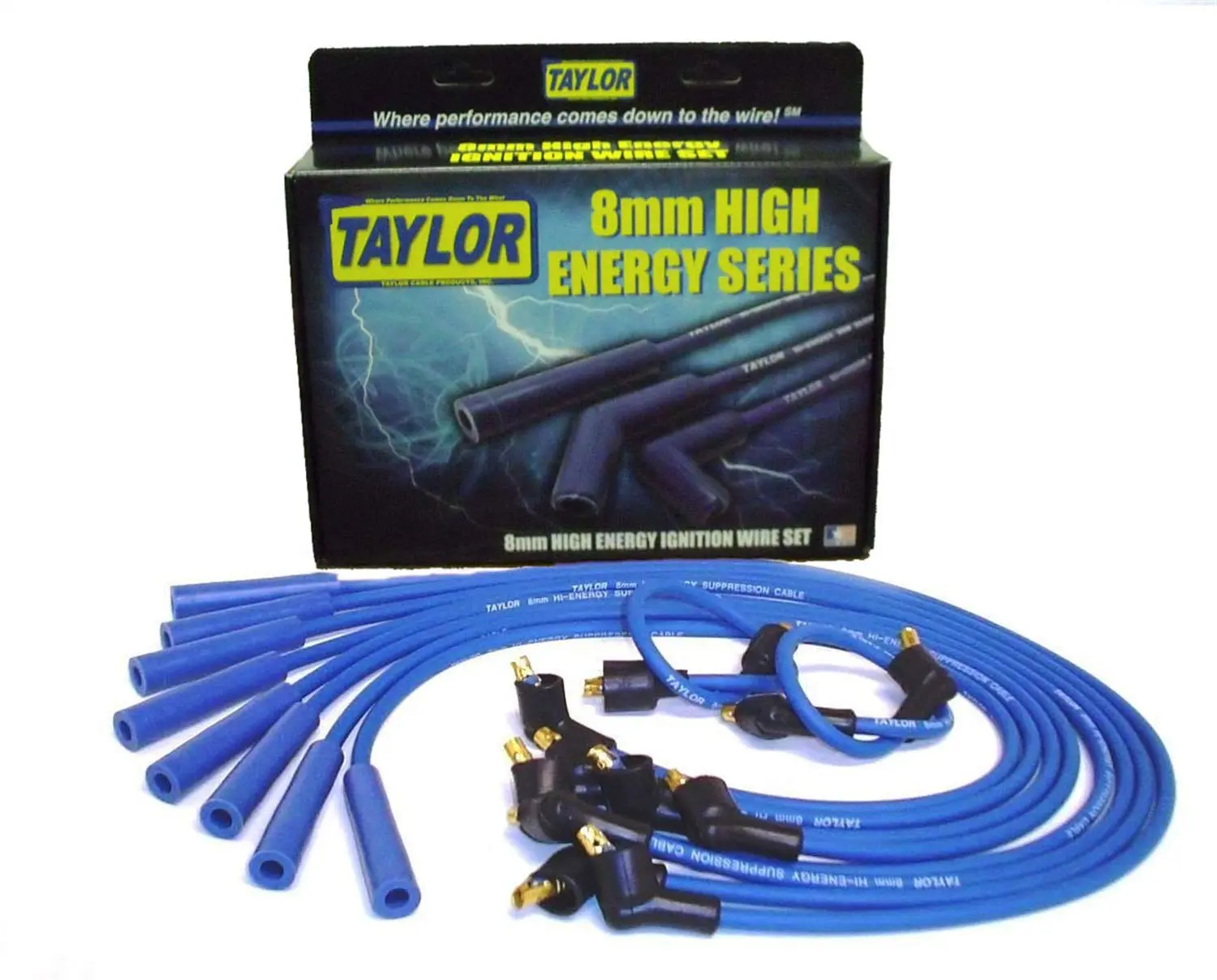 Taylor Cable HI-ENE Custom 8-Cylinder Blue Wire Set
