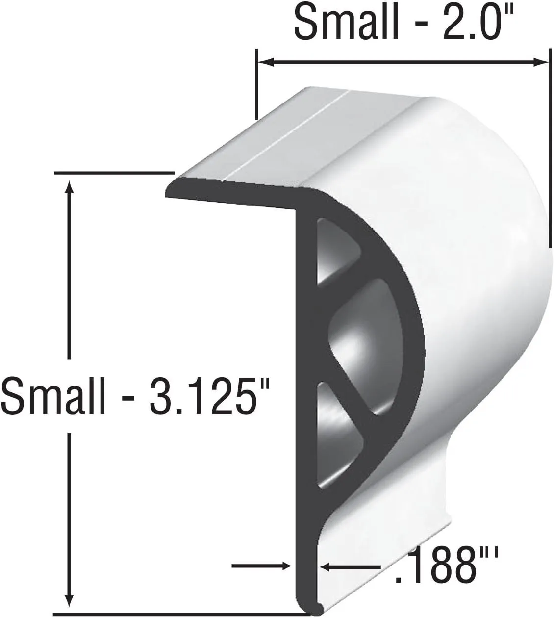 Taylor Made Products Commercial-Grade Double-Molded Dock Edging - White P-Shape 10' Coil PVC, Docking Protection, Large Boat, Eco-Friendly 85% Recycled Material - 46012