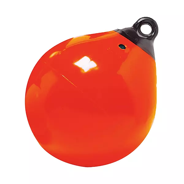 Taylor Made Tuff End Buoy, Orange (21") – Flexible, Strong, Marine-Grade Vinyl Buoy for 25-40 Foot Boats – Easy-to-use