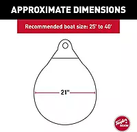 Taylor Made Tuff End Buoy, Orange (21") – Flexible, Strong, Marine-Grade Vinyl Buoy for 25-40 Foot Boats – Easy-to-use