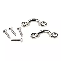 TAYLOR MADE PRODUCTS Eye Strap Chromed Zamak for Bimini Tops 1-7/8" L x 5/8" H Mounting Hole Diameter 3/16" 2 Per Package