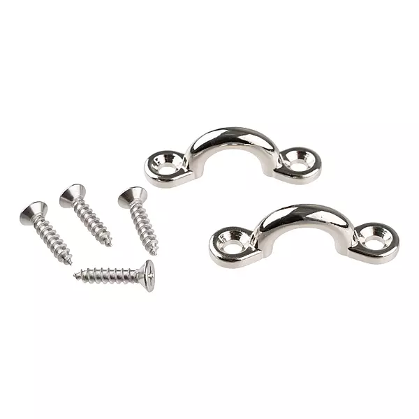 TAYLOR MADE PRODUCTS Eye Strap Chromed Zamak for Bimini Tops 1-7/8" L x 5/8" H Mounting Hole Diameter 3/16" 2 Per Package