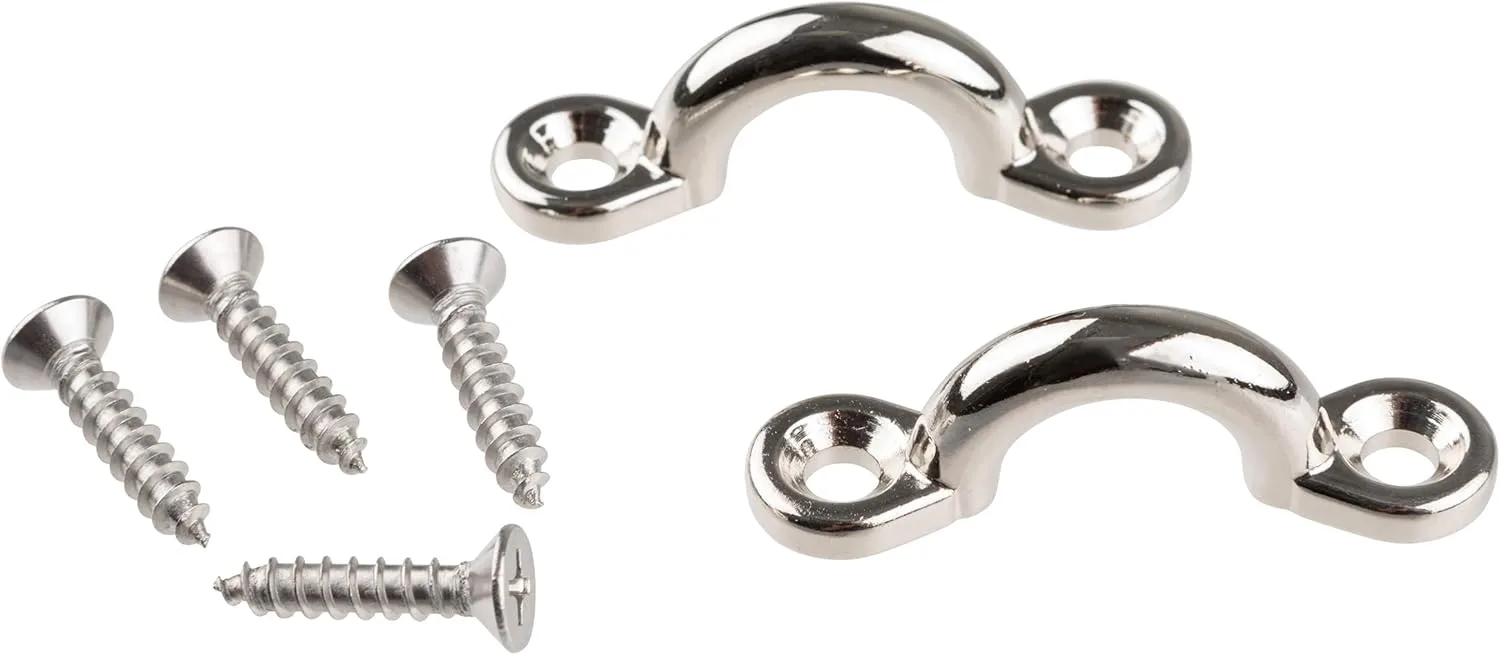 TAYLOR MADE PRODUCTS Eye Strap Chromed Zamak for Bimini Tops 1-7/8" L x 5/8" H Mounting Hole Diameter 3/16" 2 Per Package