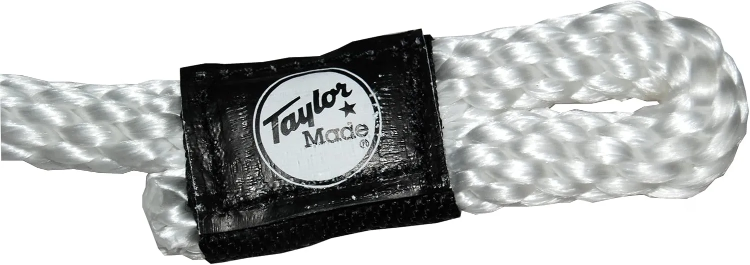 Taylor Made Fender Loc Boat Fender Lines - 2-Pack, 3/8" Diameter x 6' Long Rope, White, Braided Polypropylene, Pre-Spliced