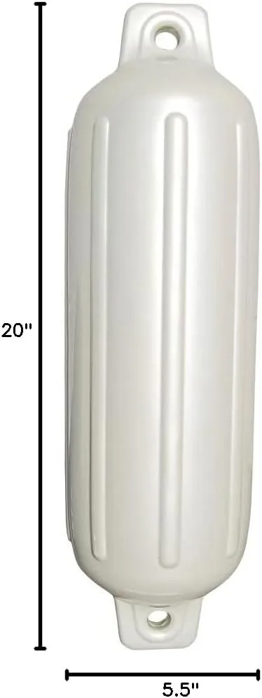 Taylor Made Storm Gard Inflatable Vinyl Fender — 5.5" x 20" White