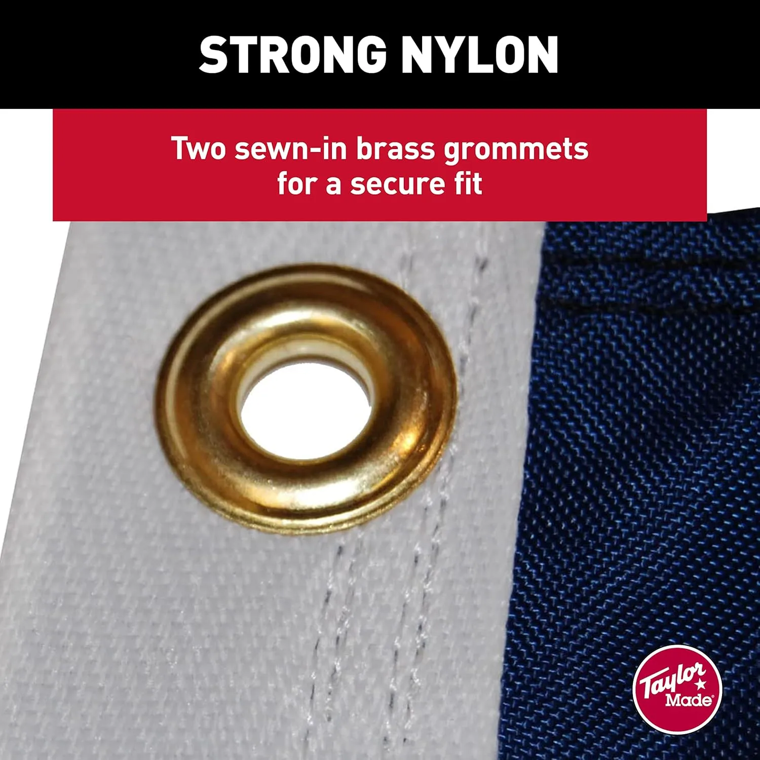 Taylor Made Sewn American Flag for Boats, 12" x 18", Marine-Grade Nylon, Fade Resistant, Brass Grommets