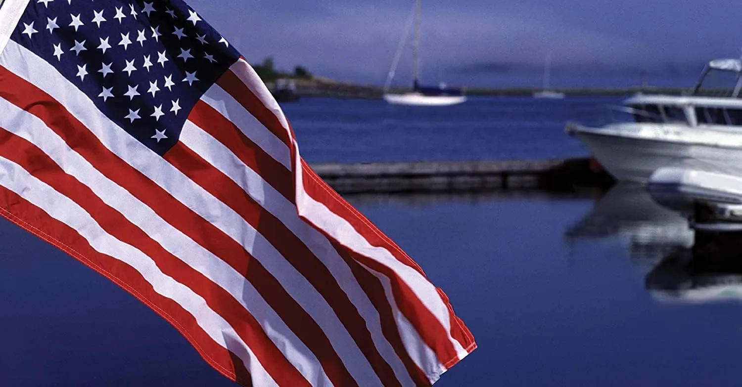 Taylor Made Sewn American Flag for Boats, 12" x 18", Marine-Grade Nylon, Fade Resistant, Brass Grommets