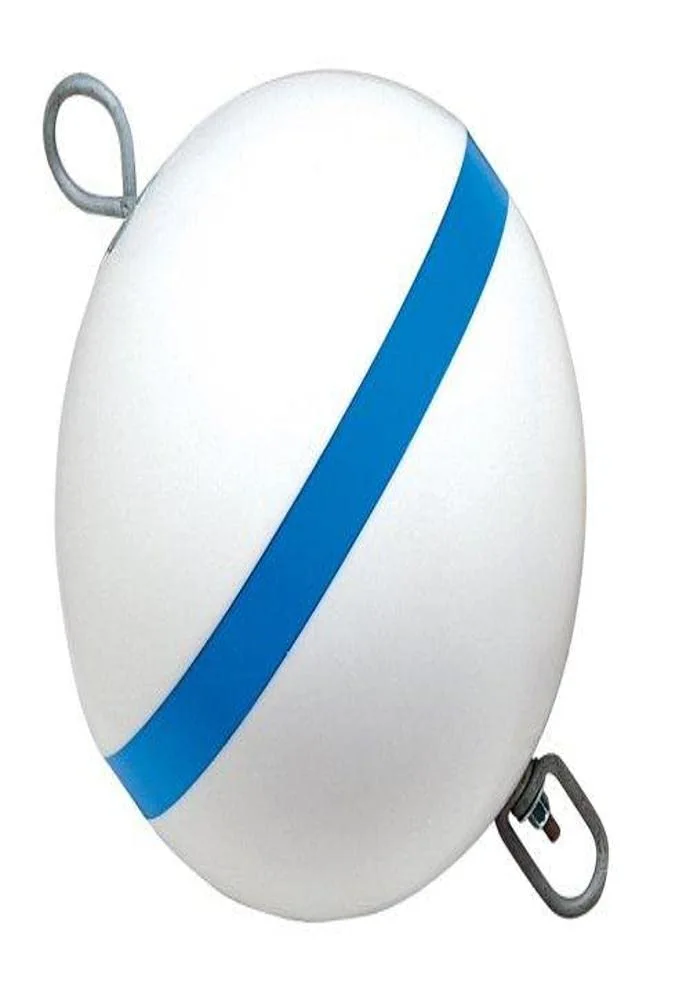 TaylorMade Sur-Moor Mooring Buoy, White with Reflective Blue Stripe (15", 60 lbs.)
