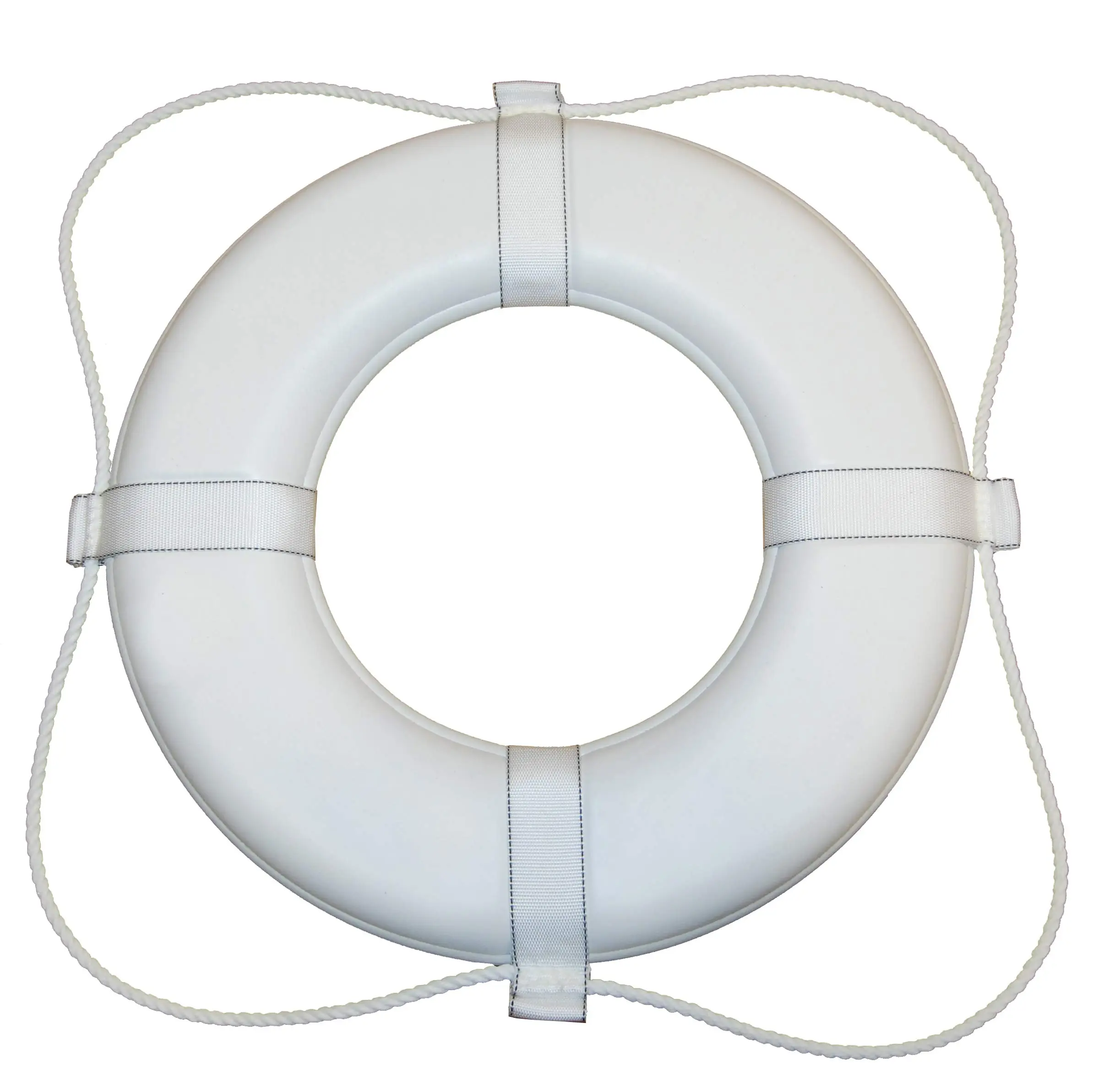 Taylor Made Vinyl Coated Foam Life Ring with White Grab Lines, White (20") – Puncture, tear