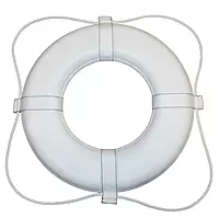Taylor Made Vinyl Coated Foam Life Ring with White Grab Lines, White (20") – Puncture, tear