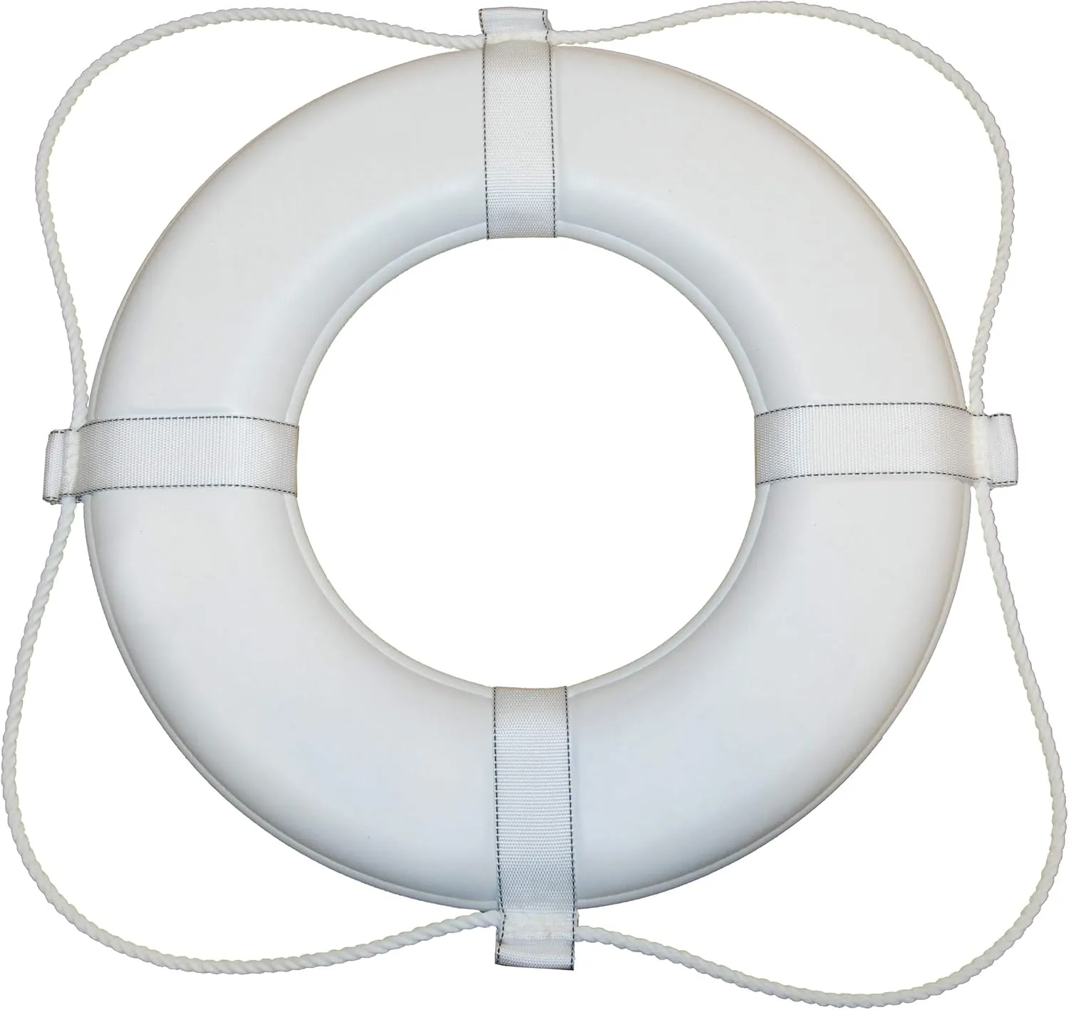Taylor Made Vinyl Coated Foam Life Ring with White Grab Lines, White (20") – Puncture, tear