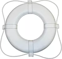 Taylor Made Vinyl Coated Foam Life Ring with White Grab Lines, White (20") – Puncture, tear