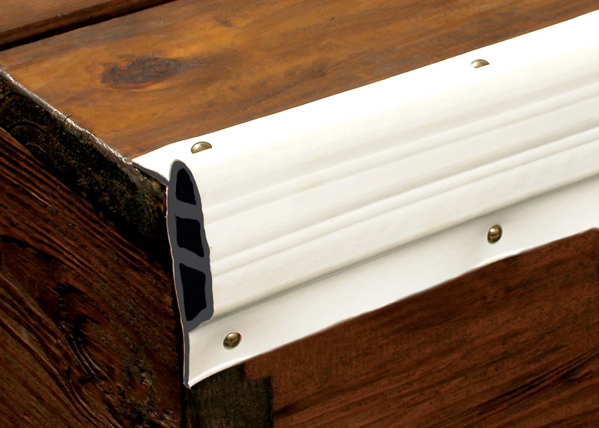 Dock Pro Vinyl Dock Edging White Medium Edge Gard 10' Coil