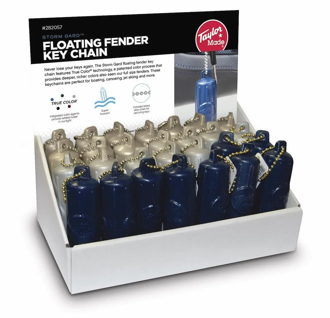 TaylorMade Mini Fender Key Chain Float - 28 Pack, Gold/Silver/Navy