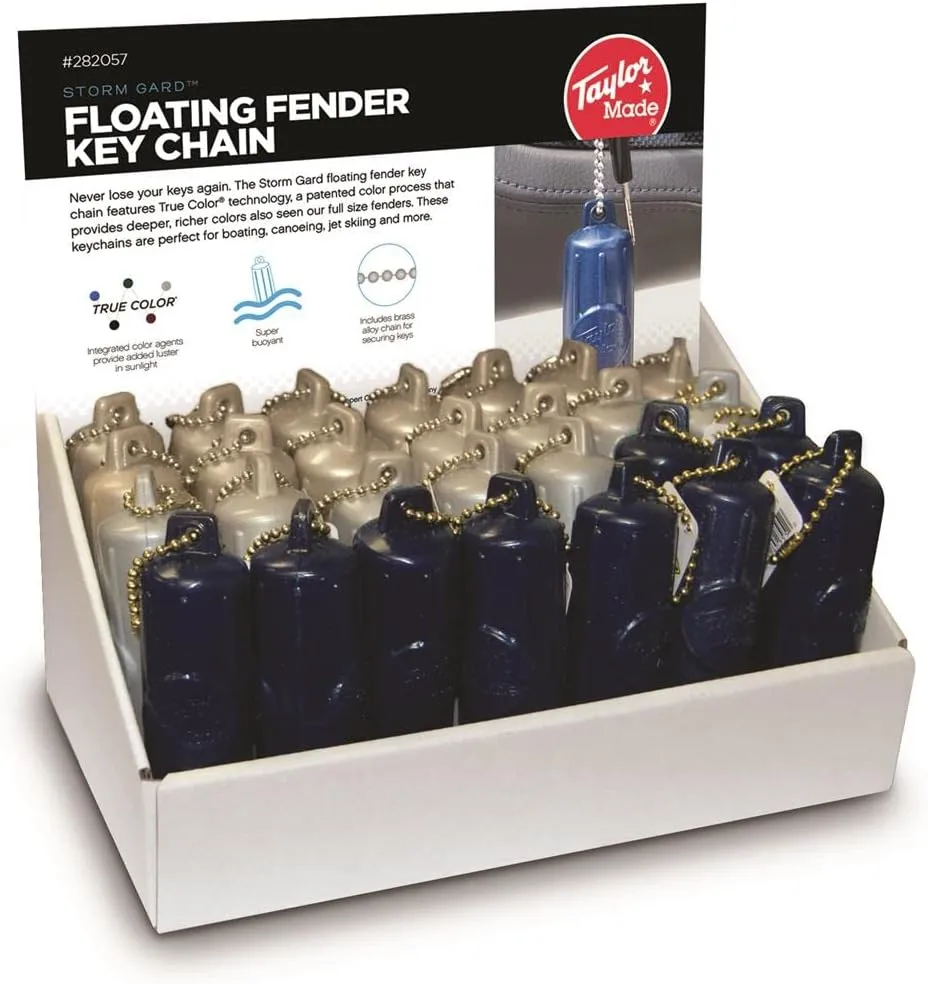 TaylorMade Mini Fender Key Chain Float - 28 Pack, Gold/Silver/Navy